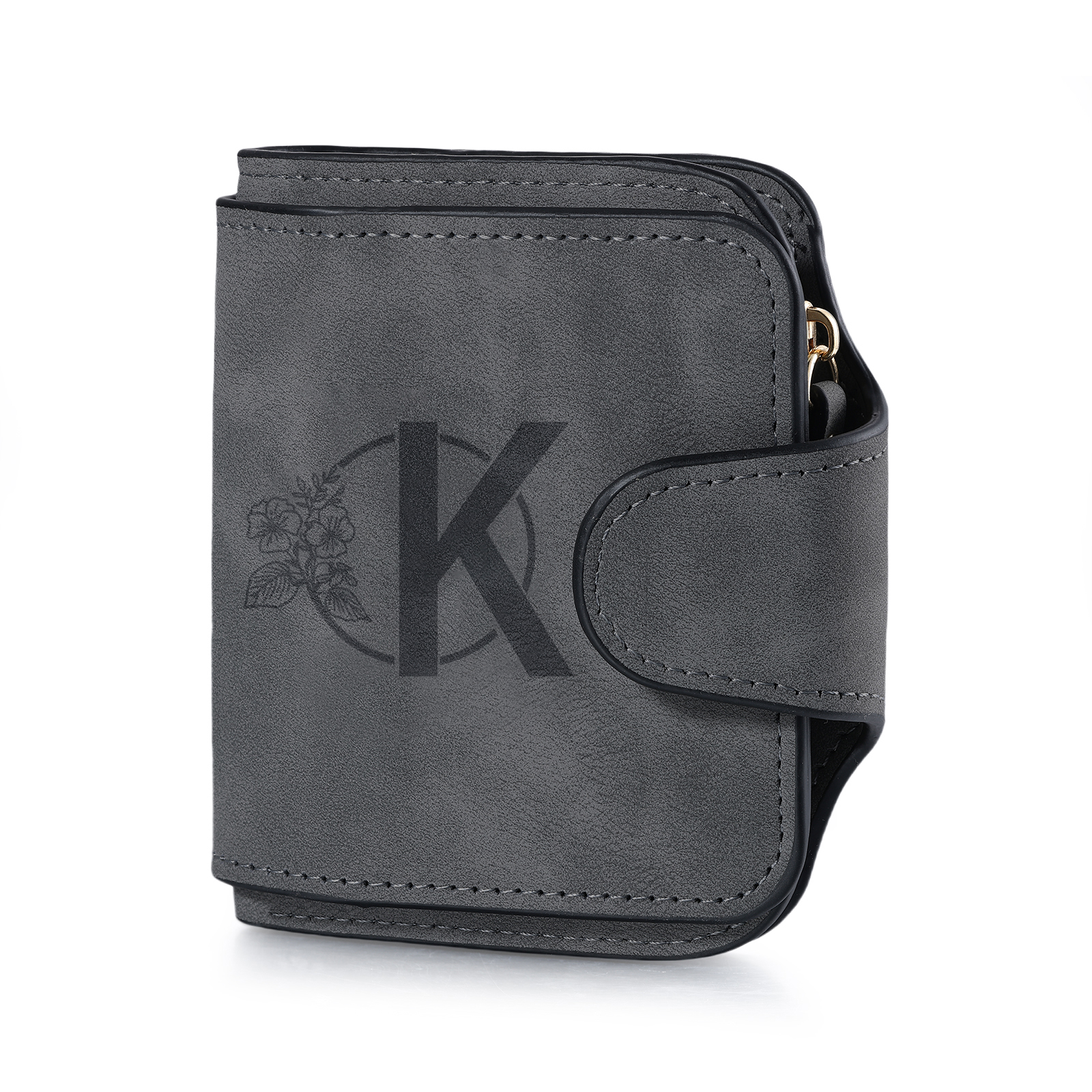 Personalised Photo & Initial & Birthflower PU Leather Wallet for Women | Jessemade