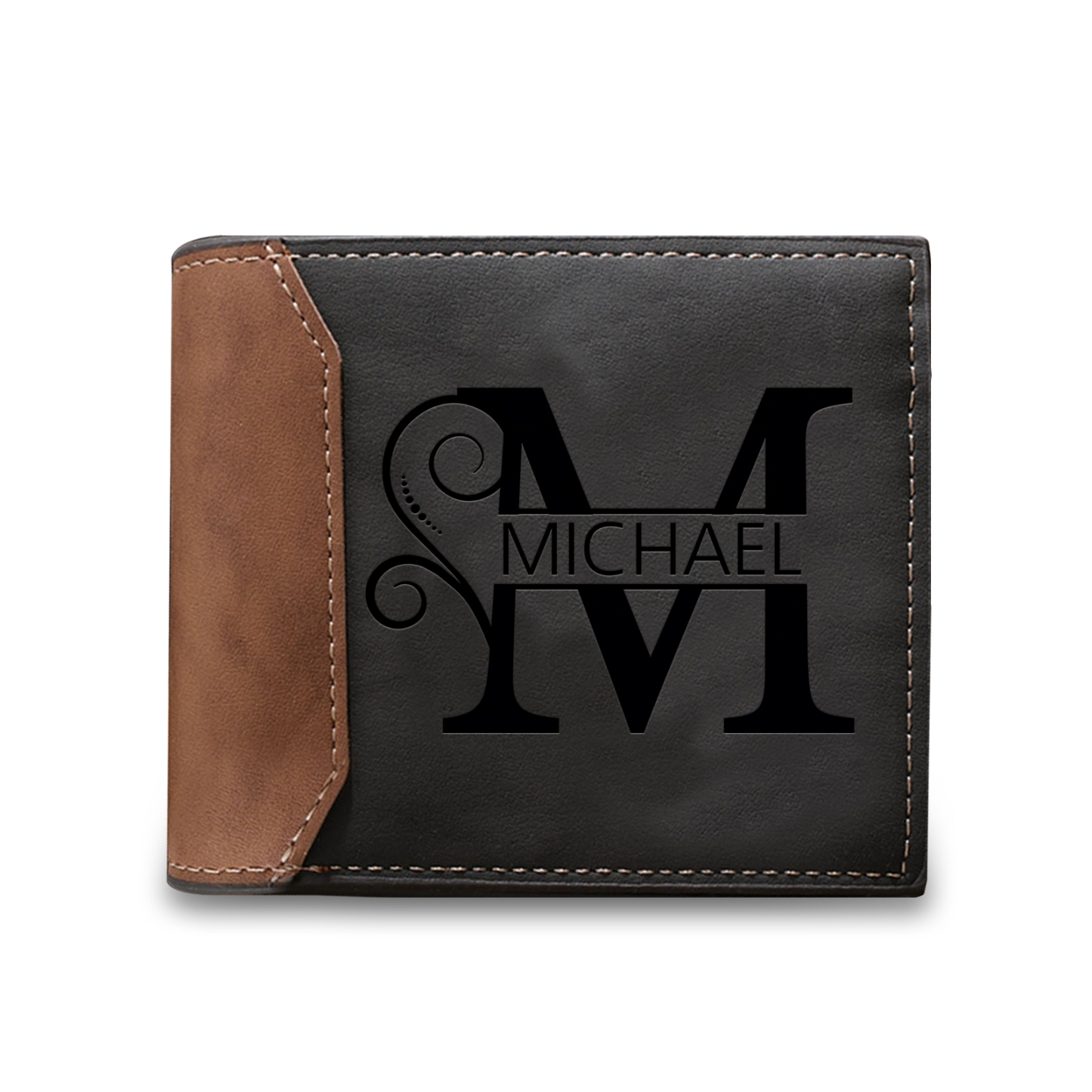 Personalised Leather Wallet with Monogram & Name – Custom Initial Men’s Wallet Gift | Jessemade