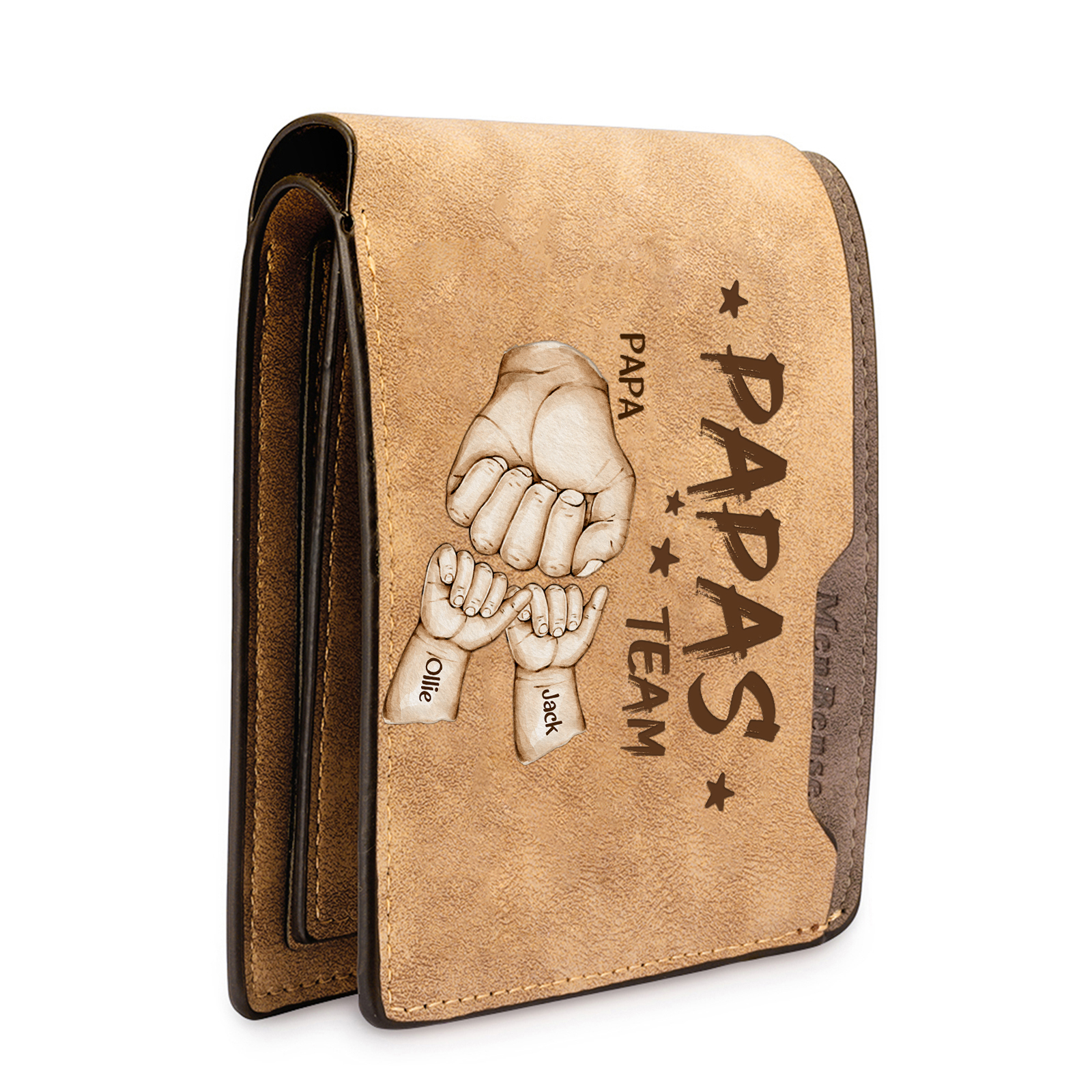 3 Names Personalised Papa's Team Wallet – Custom Father's Day Gift for Dad | Jessemade