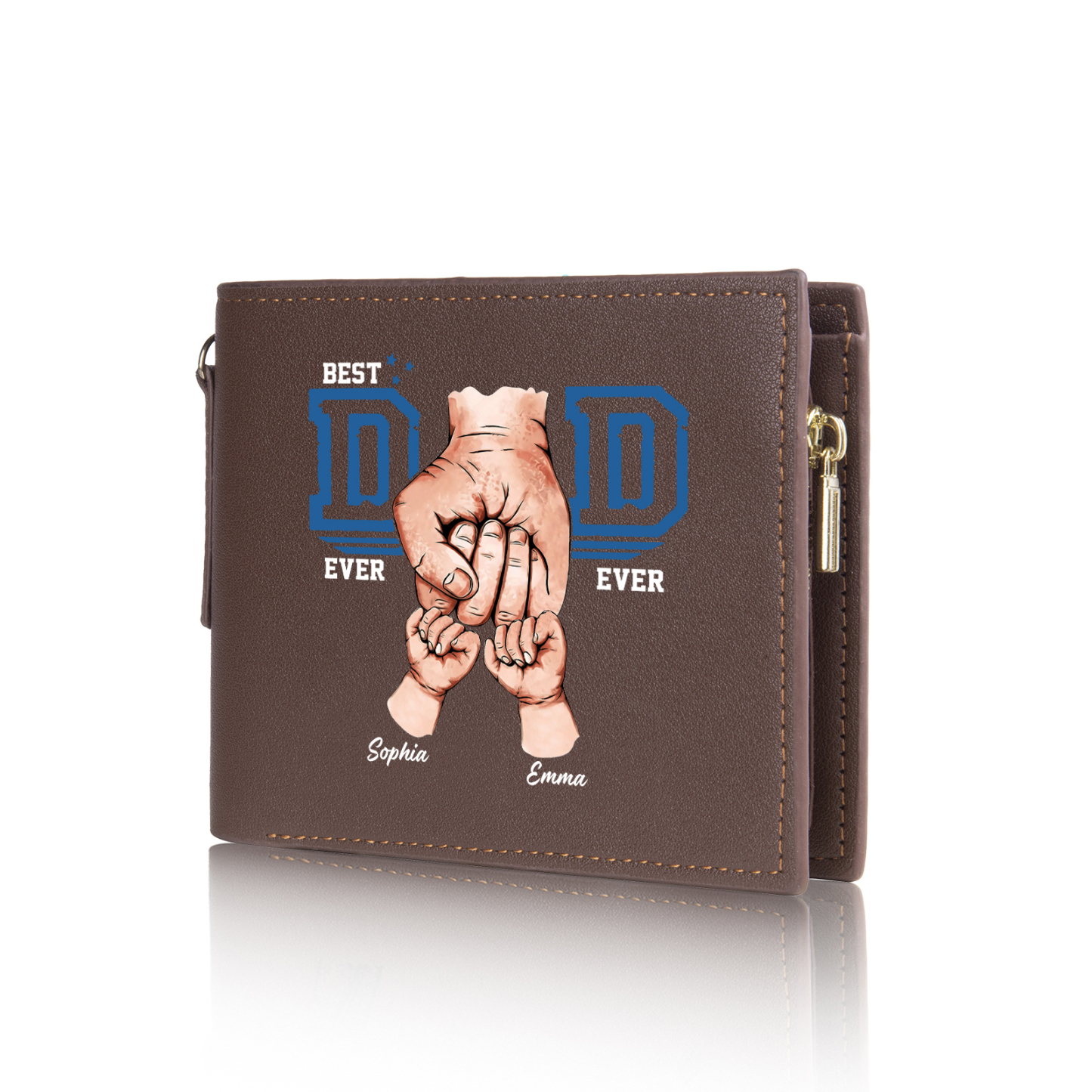 2 Name & 1 Photo Personalized Best Dad Wallet – Custom Father's Day Gift | Lorajewel