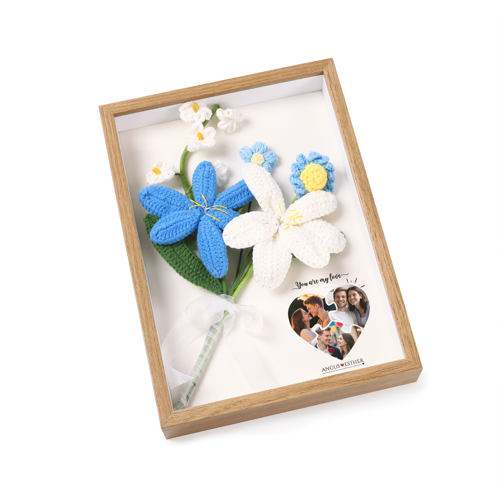 Personalised 3D Tulip Crochet Flower Photo Frame