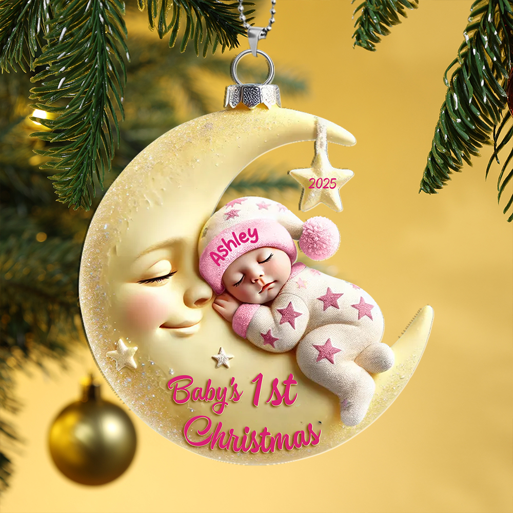 Acrylic Christmas Tree Decoration-Baby's First Christmas