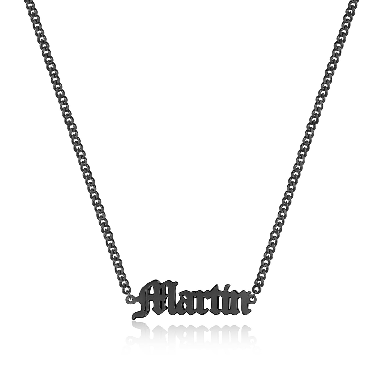 Personalised Gothic 1-5 Names Men Necklace