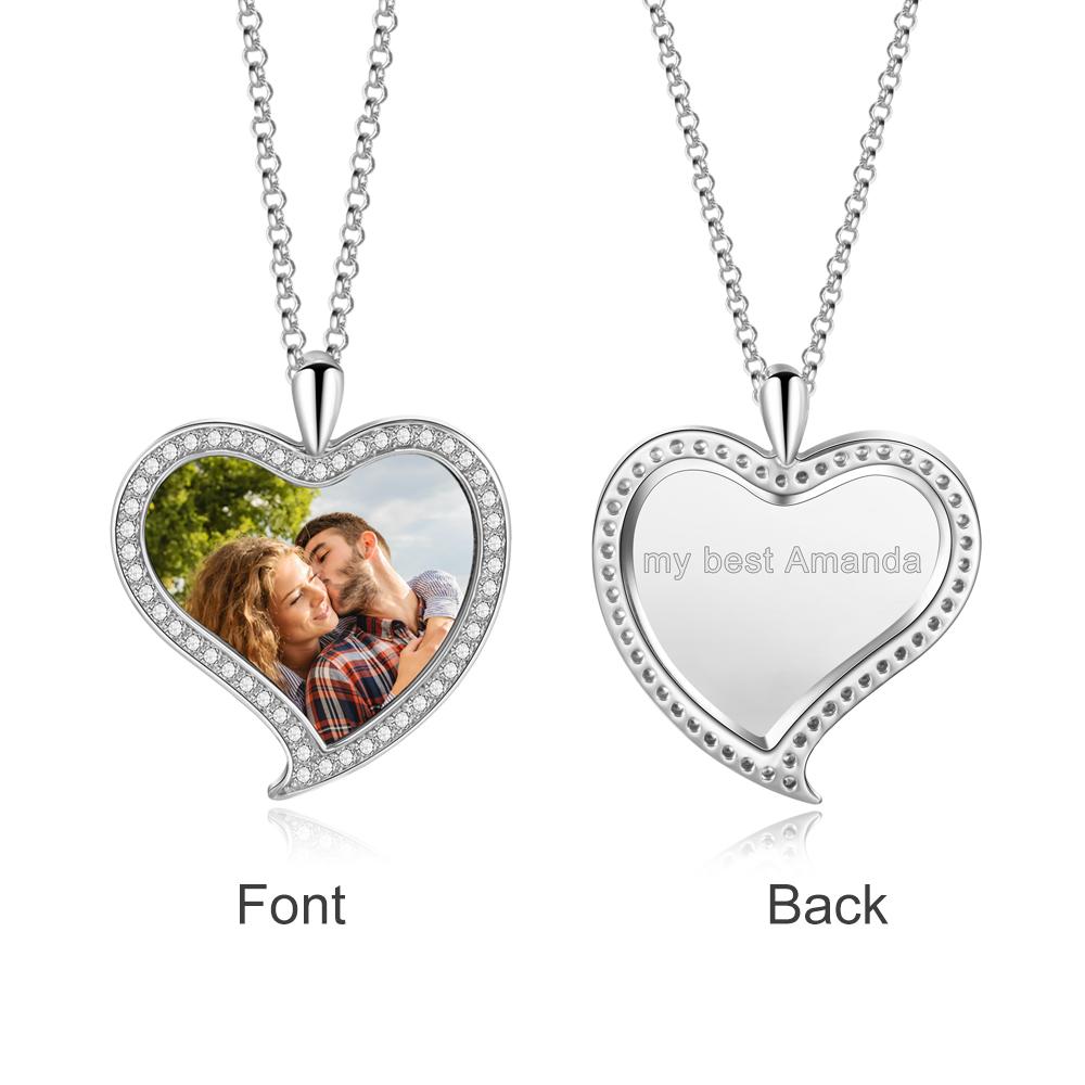Personalised Heart Necklace Custom Photo Necklace Gifts For Her