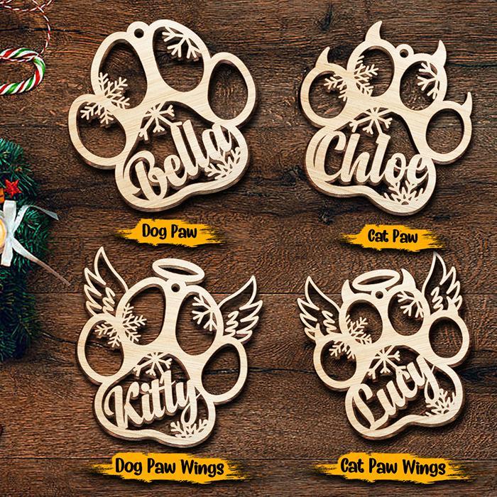 Personalised Pet Gift Custom Paw Ornament Christmas Gift For Family