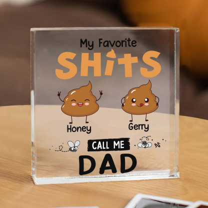 2 Names - Personalised Monster and Shit Style Custom Name Acrylic Ornament Father's Day Gift for Dad