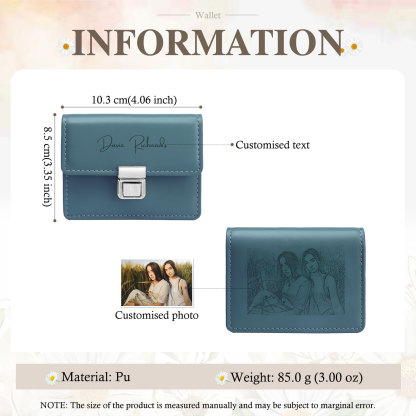 Custom Purse-Personalised Photo & Text PU Leather Ring Wallet Coin Purse Three Colors Available Gift for Her