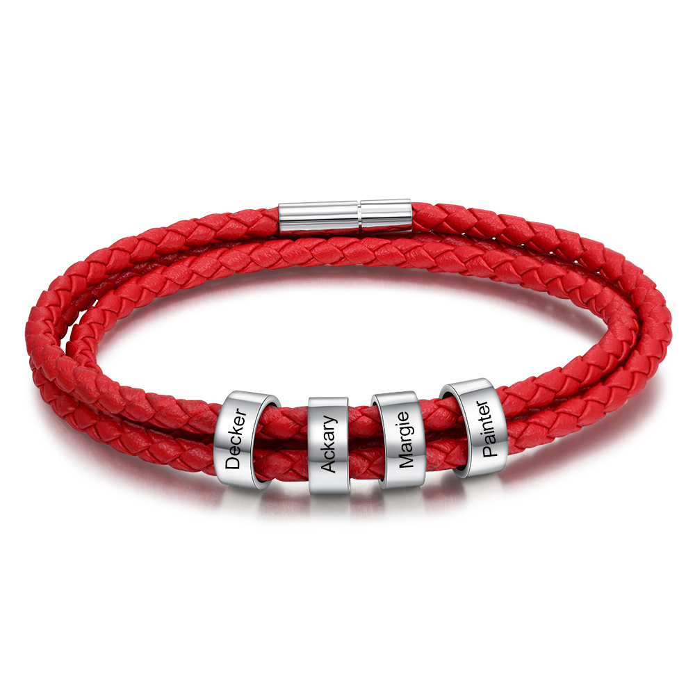 Custom 4 Beads Men's Bracelet For Him Best Gift For Dad