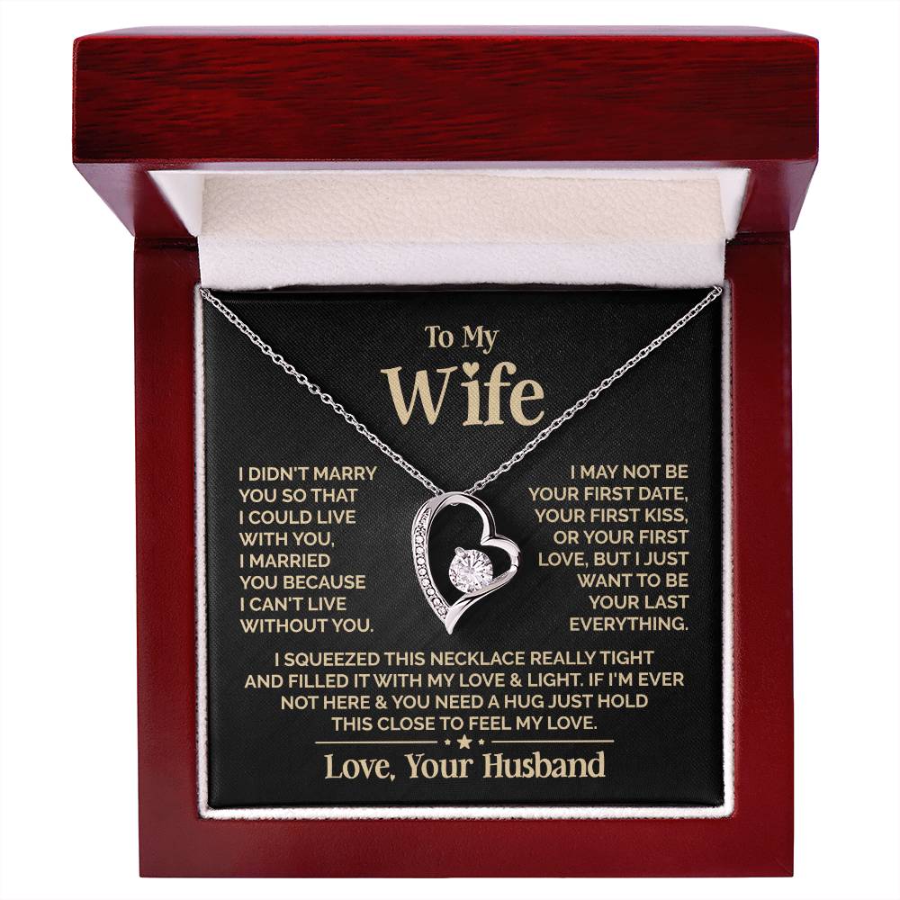 Heart Shaped Women's Necklace with "To My Wife" Message - Valentine’s Day Gifts for Wife | Jessemade