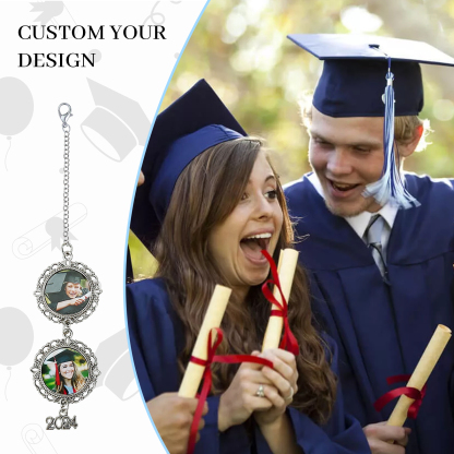 2024 Graduation Gifts - Personalised 2 Photo Pendant Graduation Gift for Him/Her