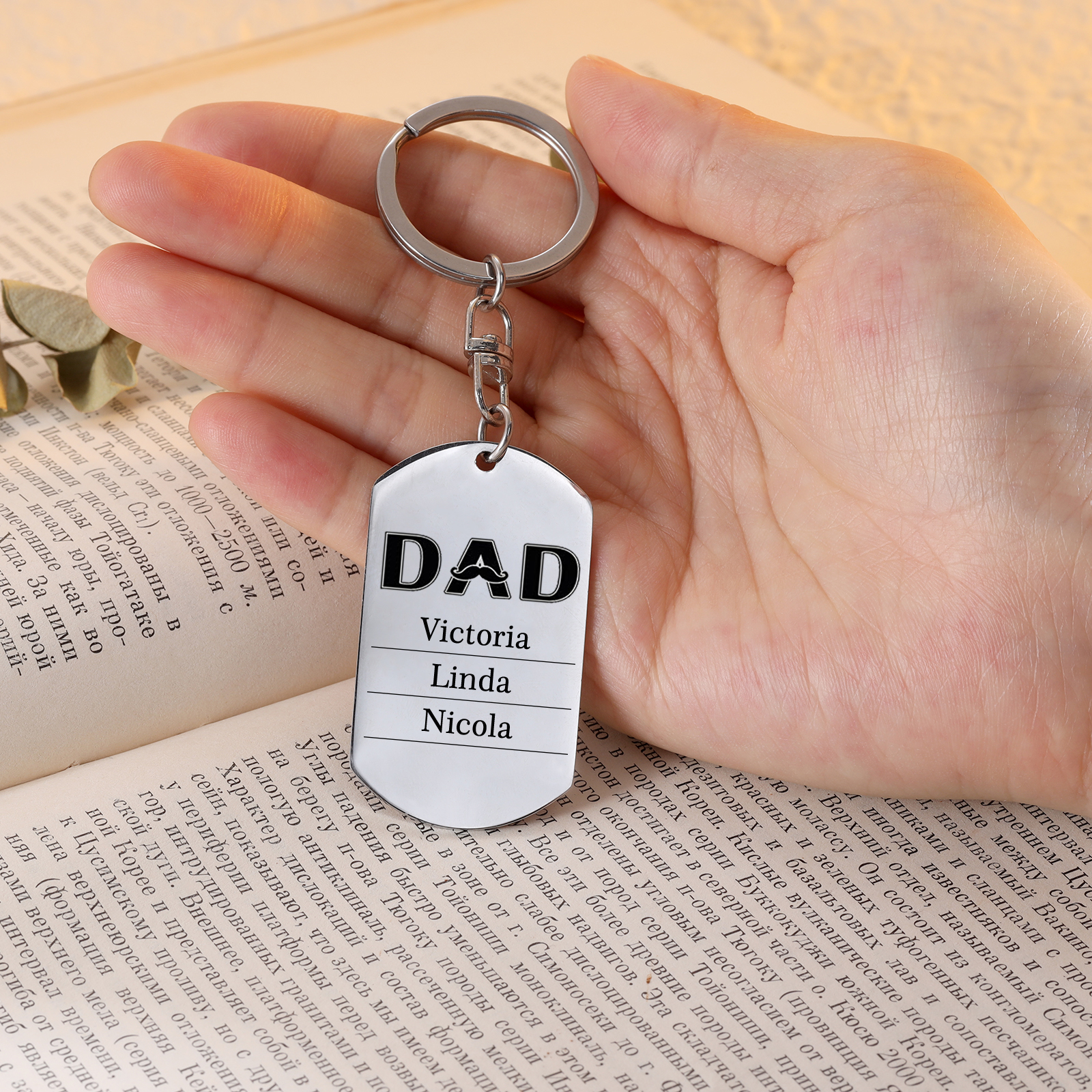 Personalised Photo Keyring Dad Keyring Engrave 3 Names Father s Day Gifts