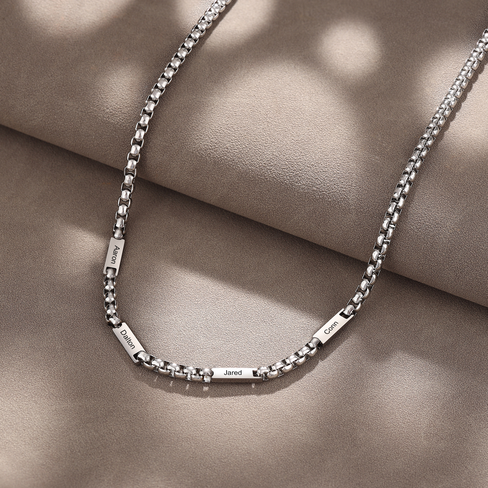 Personalised 1-5 Names Cuban Link Chain Mens Necklace