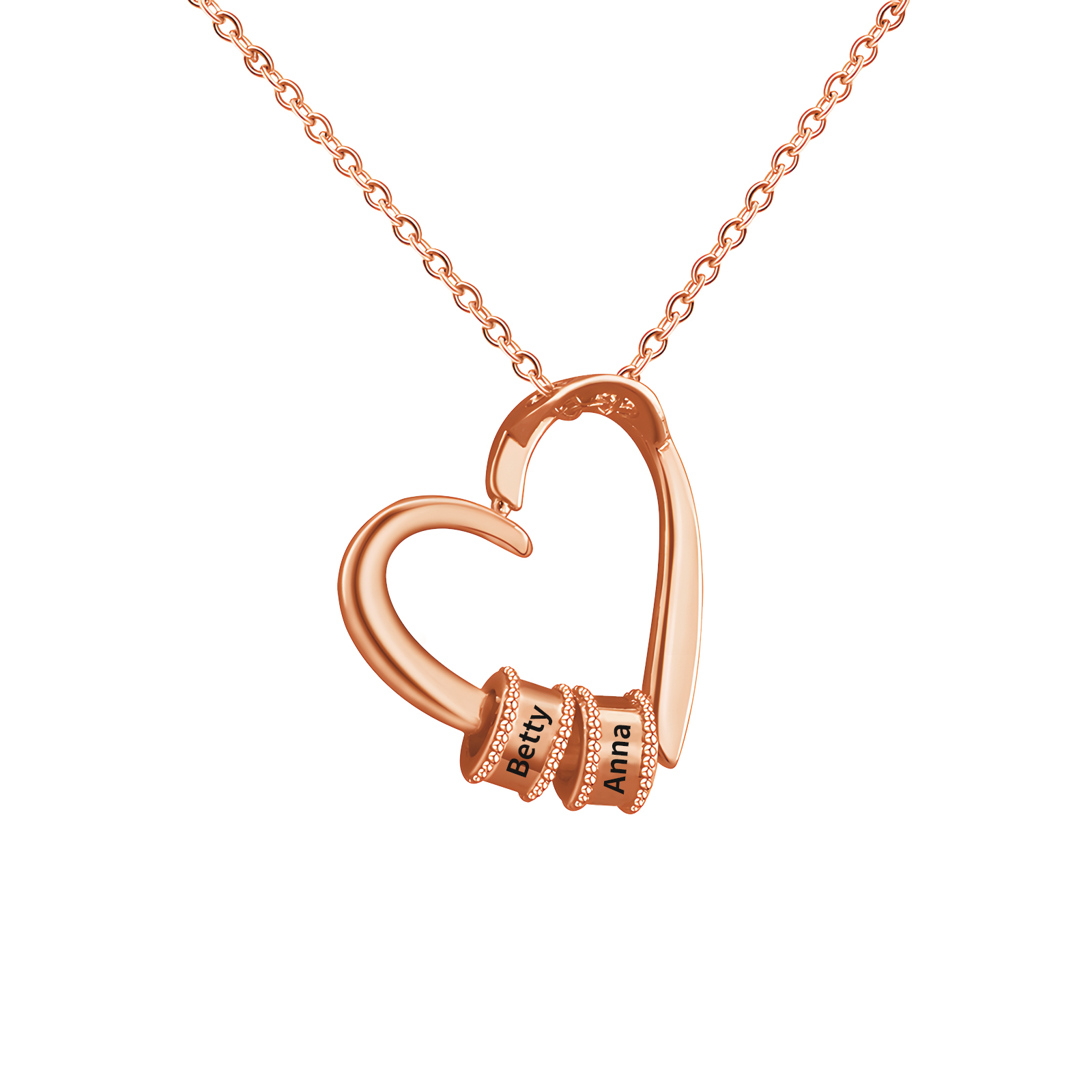 Personalised Gold Heart Necklace With 2-4 Names for Her