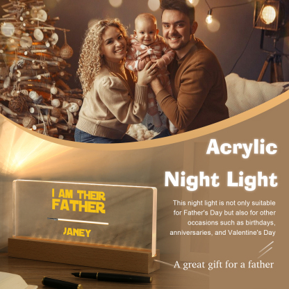 1 Name-Personalised Star Wars Logo Table Lamp-I am their dad-Father's Day Gift For Dad