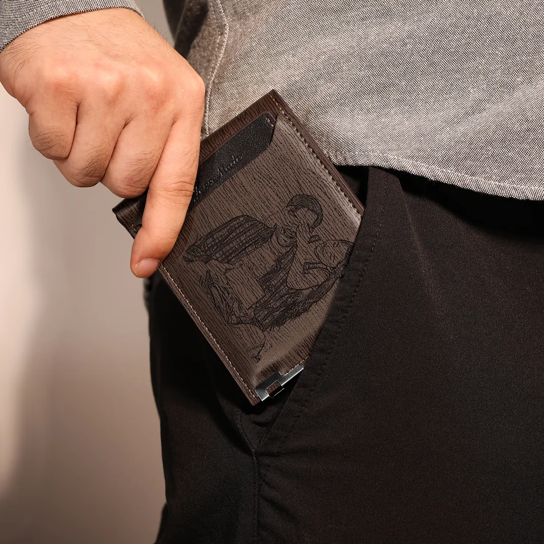 Personalised Leather Wallet Engraved Photo Short Wallet Custom Folding Wallet Gifts For Him