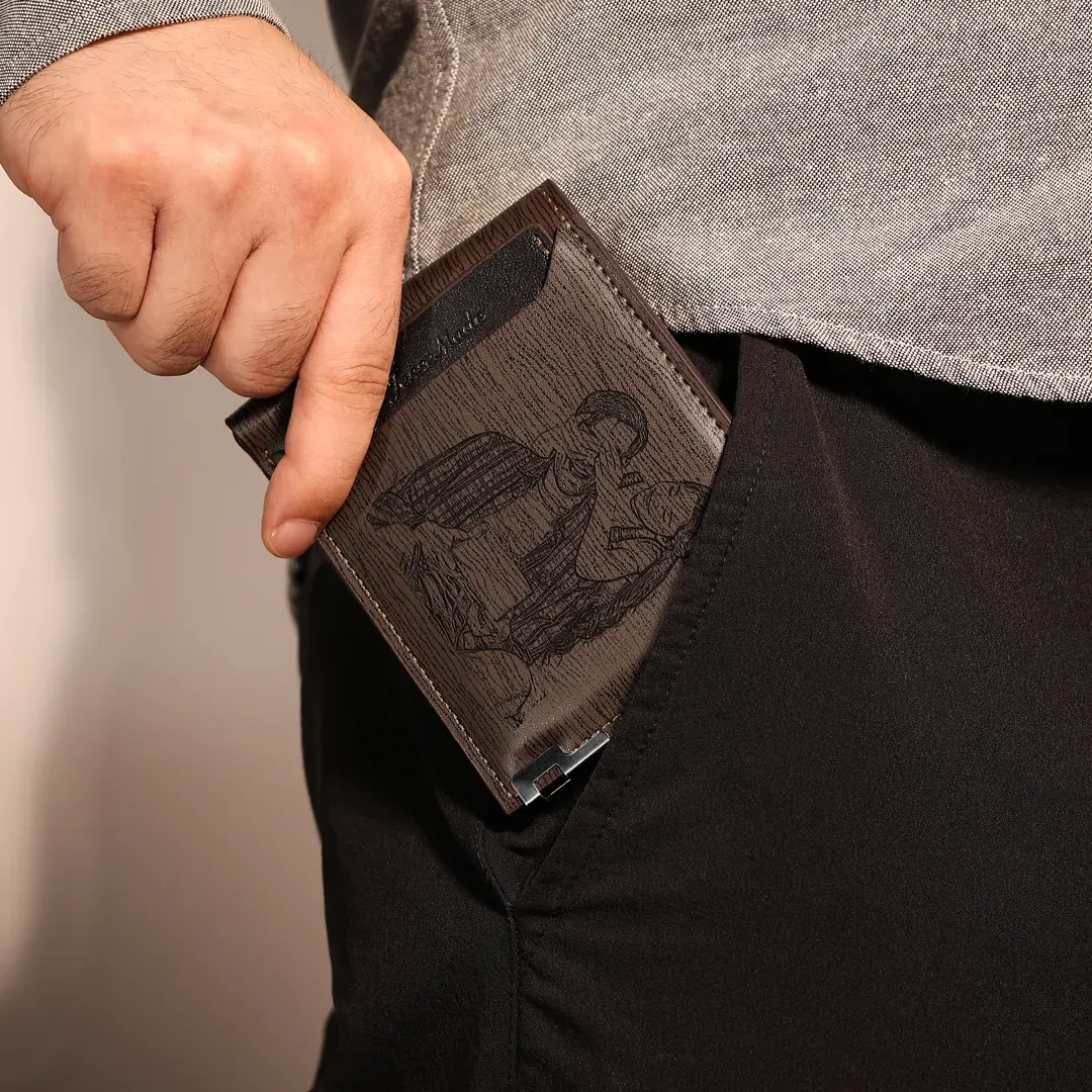 Personalised Leather Wallet Engraved Photo Short Wallet Custom Folding Wallet Gifts For Him