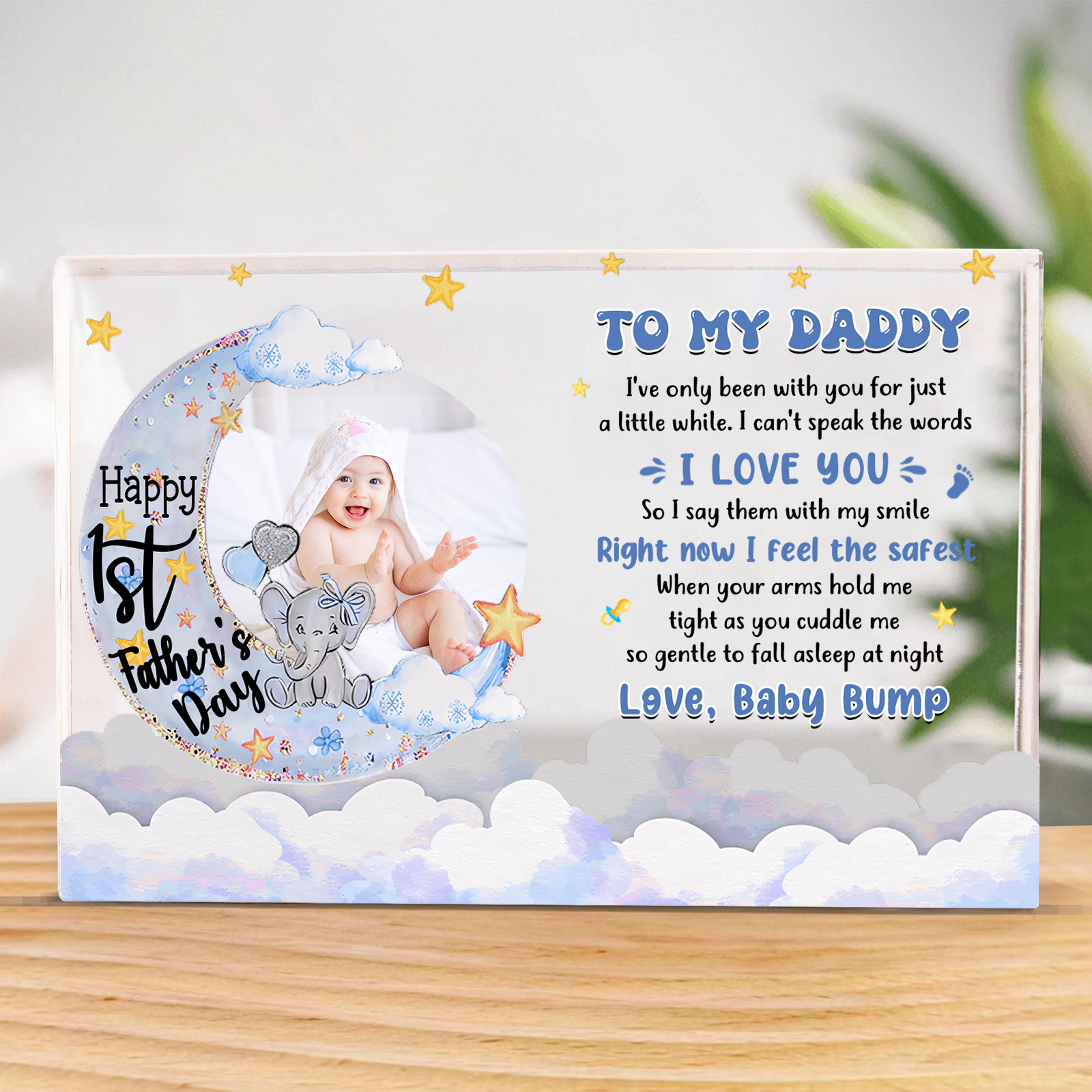 Personalised Customized Photo Warm Family Acrylic Keepsake Customized Text Acrylic Home Decoration Gift for Dad