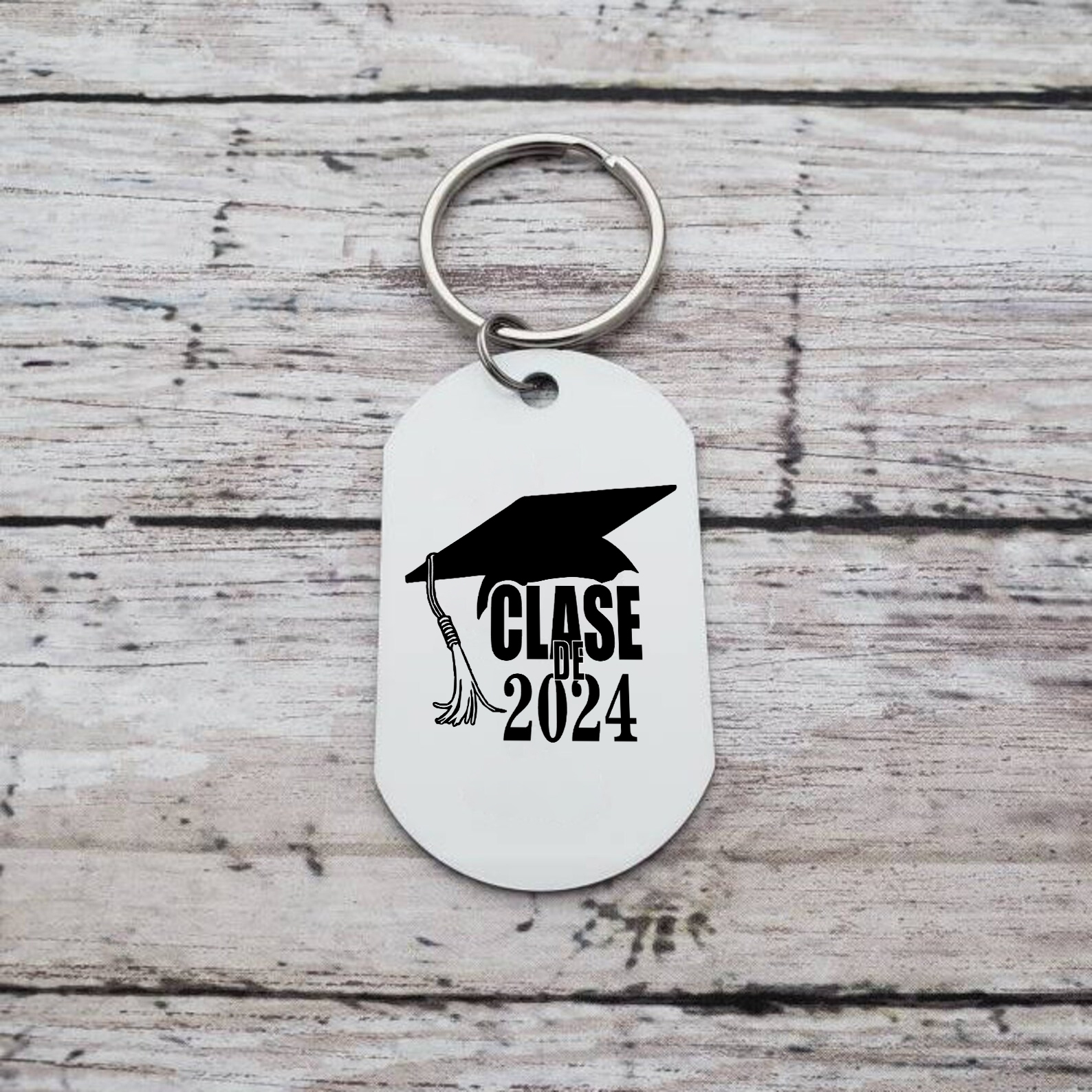 Personalised Text Military Keyring With Inspirational Text Graduation Gift For Her/Him