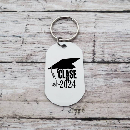 Personalised Text Military Keyring With Inspirational Text Graduation Gift For Her/Him