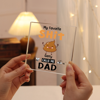 1 Name - Personalised Monster and Shit Style Custom Name Acrylic Ornament Father's Day Gift for Dad