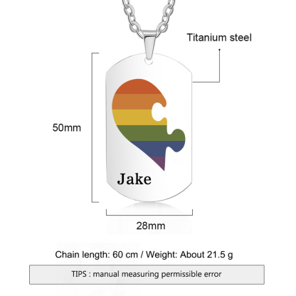 Personalised Text Puzzle Couple Necklace Custom Matching Couple Gifts, Special Gift For Him/Her
