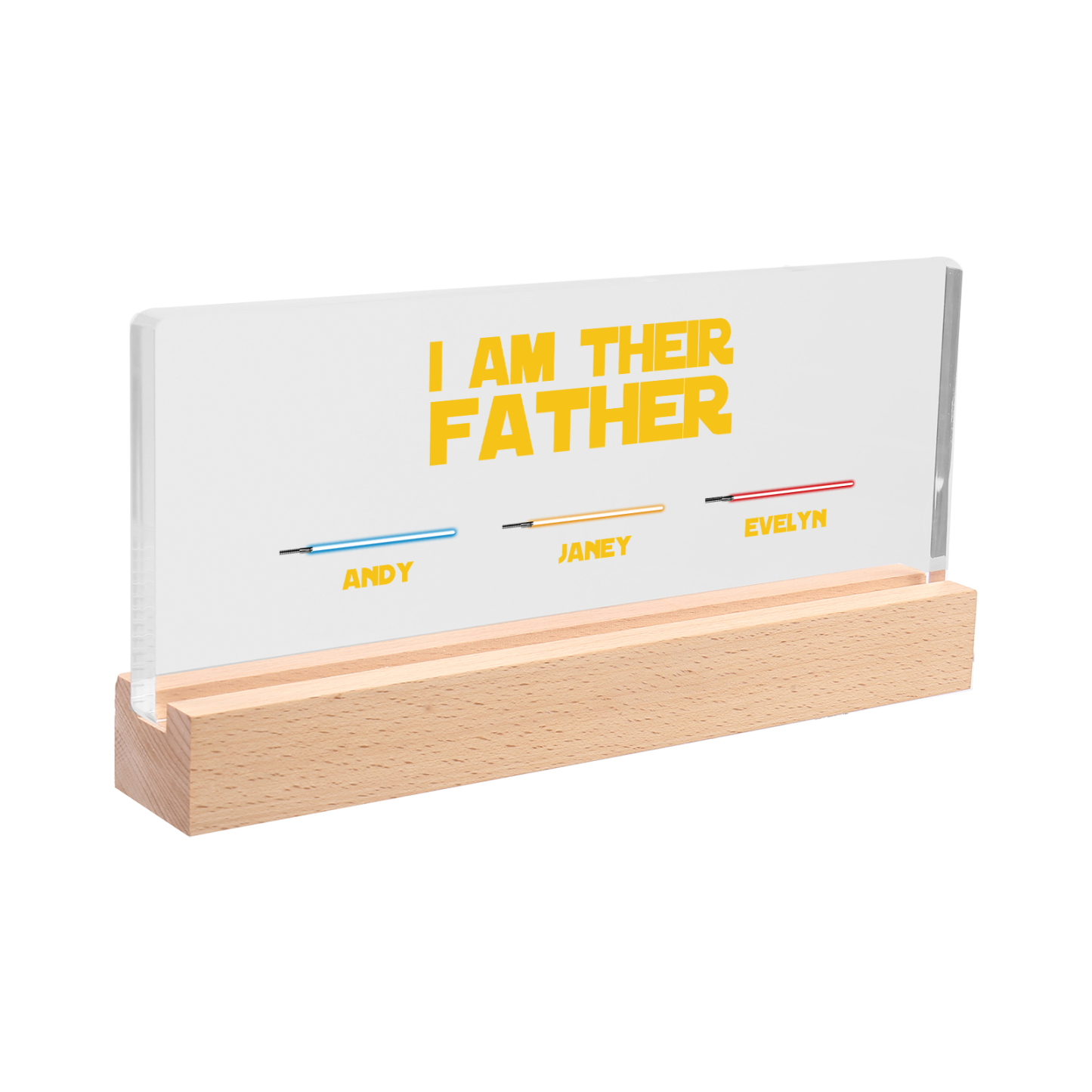 3 Names-Personalised Star Wars Logo Table Lamp-I am their dad-Father's Day Gift For Dad