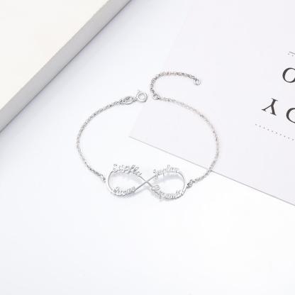 925 Sterling Silver Personalised Infinity Name Bracelets Name Bracelet