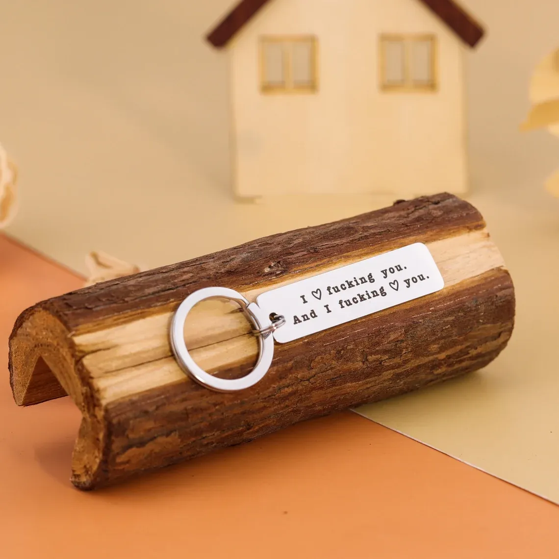Funny Couple Keychain I Love F❤cking You and I F❤cking Love You Key Ring for Couple