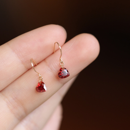 925 Silver Heart Earrings for Women