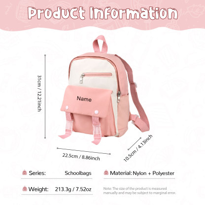 Personalised Name Cute School Bag Custom Nylon Polyester Backpack Back To School Gift for Kids