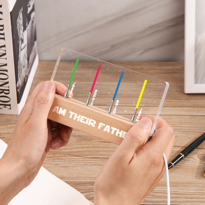Personalised Star Wars Logo Father's Day Gift - I'm Their Dad - Table Lamp with 4 Names