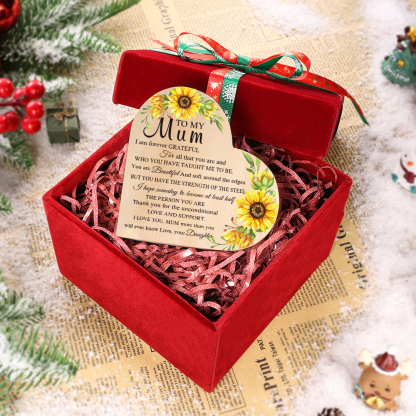 To My Mum Heart-Shape Candlesticks-I Love You- Wooden Custom Candle Holder For Mum