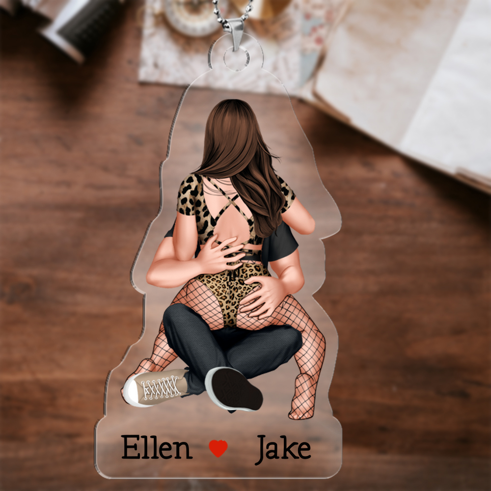 Personalised Couple Keyring Custom 2 Names Keyring Acrylic Keyring