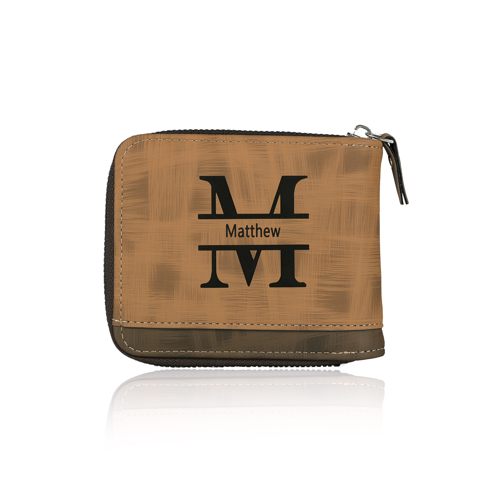 Personalised Name Leather Men's Wallet With Card Slot Engraved Letter And Photo Gift For Father's Day