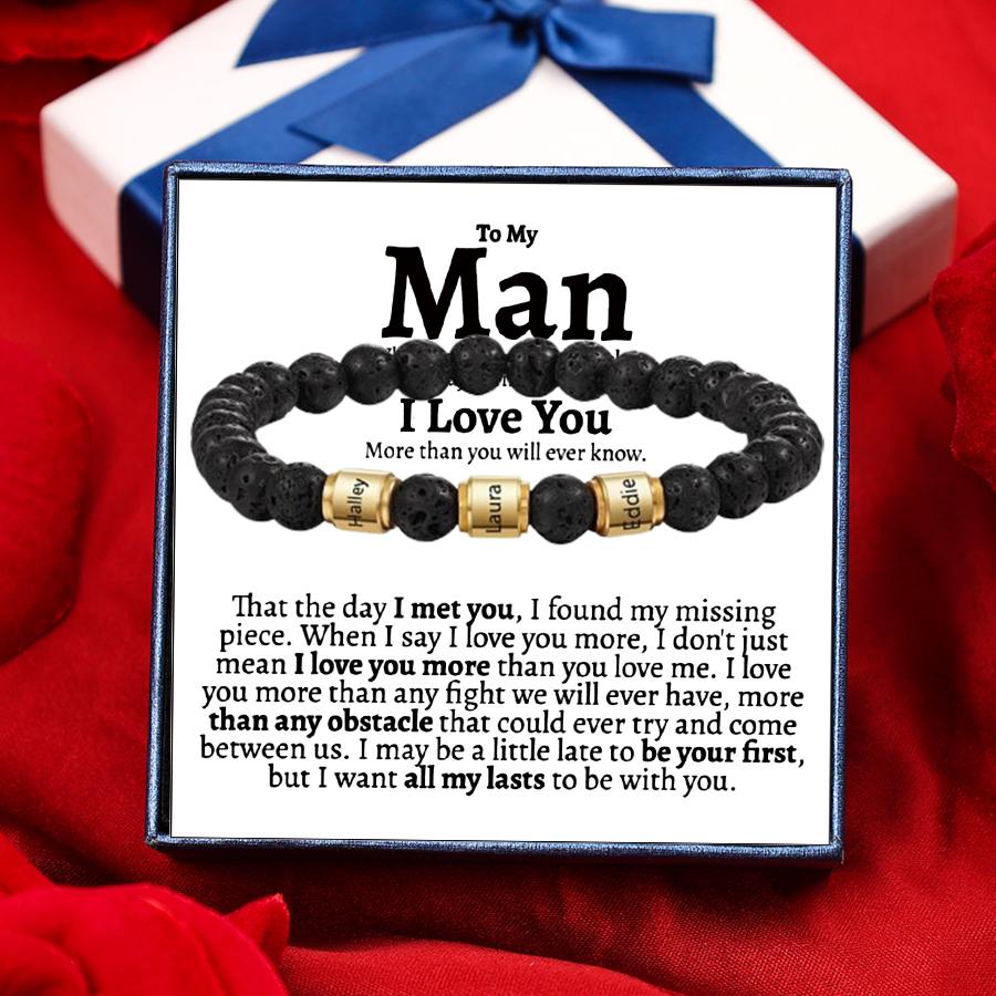 Men's Engraved Bracelet Set - Men's Personalized hot Bracelet Set - Men's Custom Bracelet Set - Husband Gift - Personalized Jewelry - Boyfriend