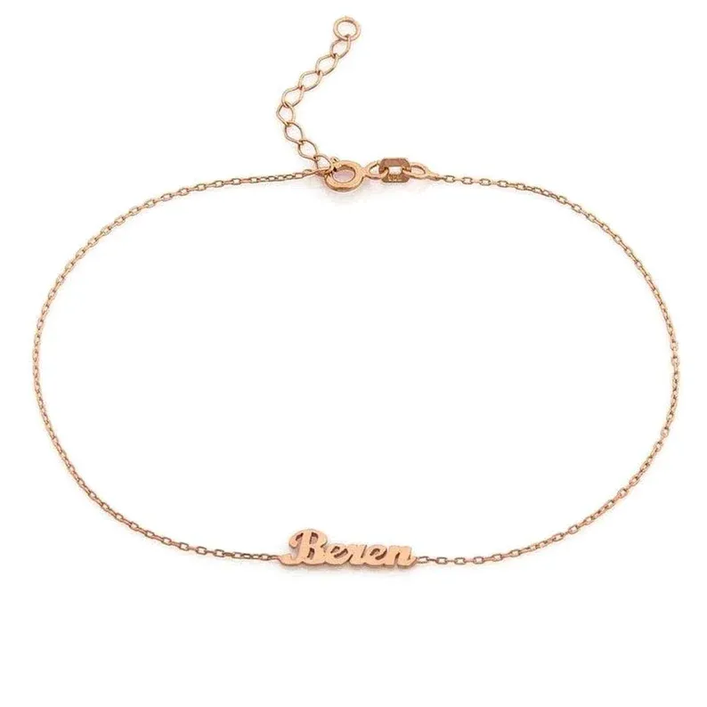 Adjustable Personalised Name Ankle Bracelet Custom 1 Name Anklet Gifts for Her