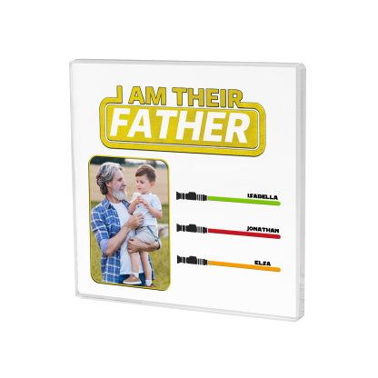 3 Names - Personalised Custom Name & Photo Acrylic Ornament - I AM THEIR FATHER- Father's Day Gift for Dad