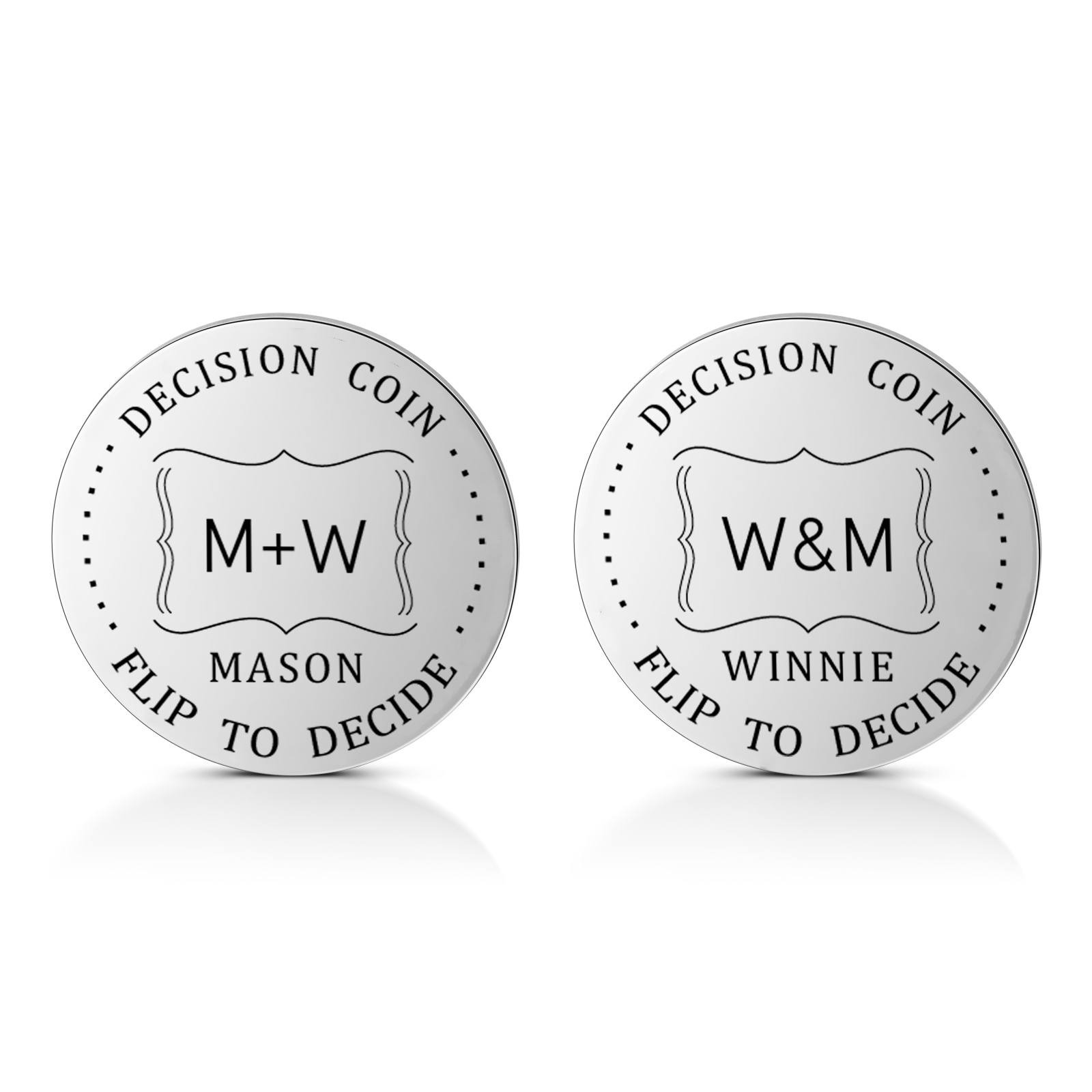 2 PCS Personalized Name Stainless Steel Commemorative Coin Custom Letter And Text Special Gift