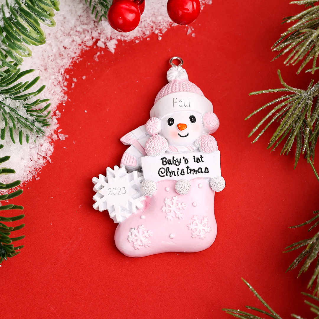Personalised Baby Christmas Xmas Tree Decoration Ornament-Custom Name And Date Hanging Ornament Gifts For Baby's First Christmas