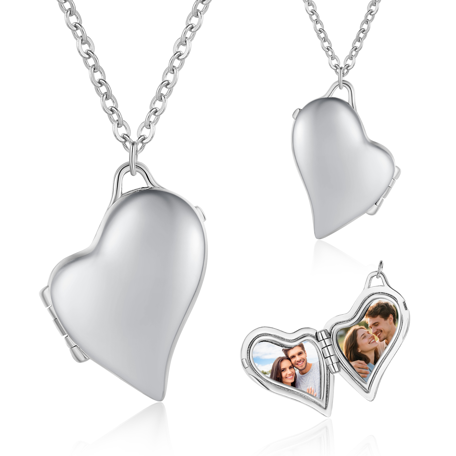 Personalised Heart Photo Locket Necklace
