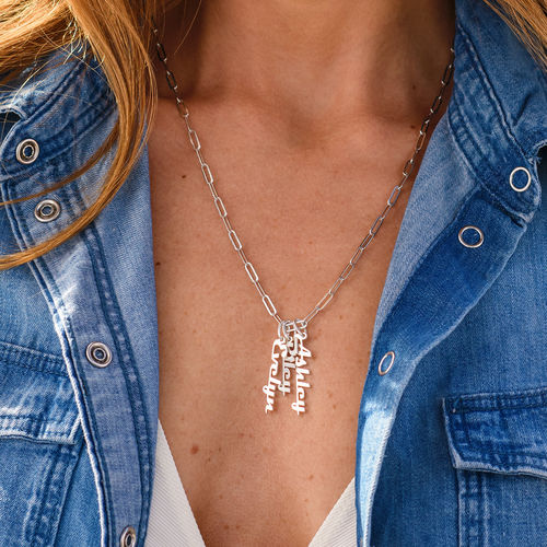 Personalised Chain Link Necklace Custom 3 Names Necklace Gift For Women