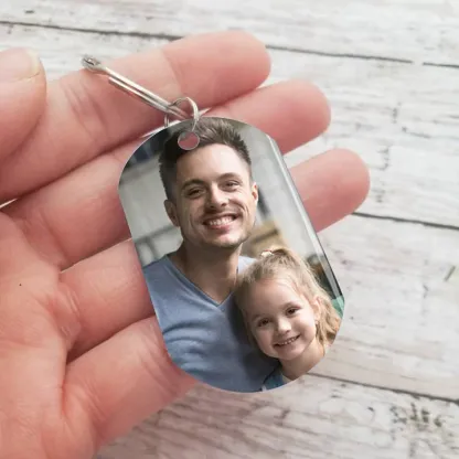 Personalised 2 Photos Set Custom Grey Wallet & Keychain & Pen Gift Box Set Father’s Day Gift