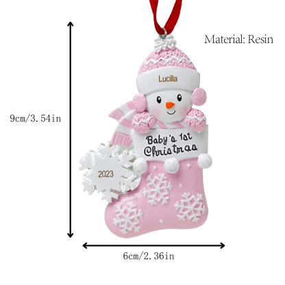Personalised Baby Christmas Xmas Tree Decoration Ornament-Custom Name And Date Hanging Ornament Gifts For Baby's First Christmas