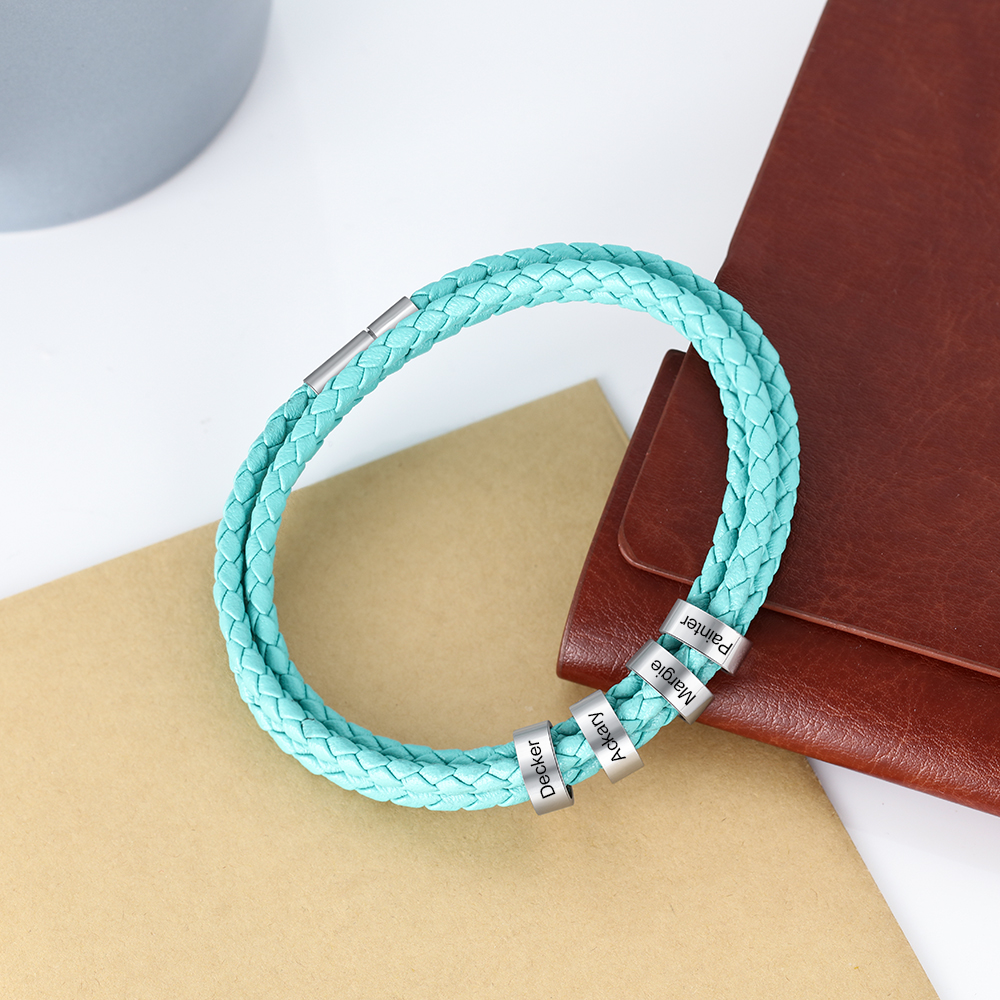 Custom 4 Beads Men's Bracelet For Him Best Gift For Dad