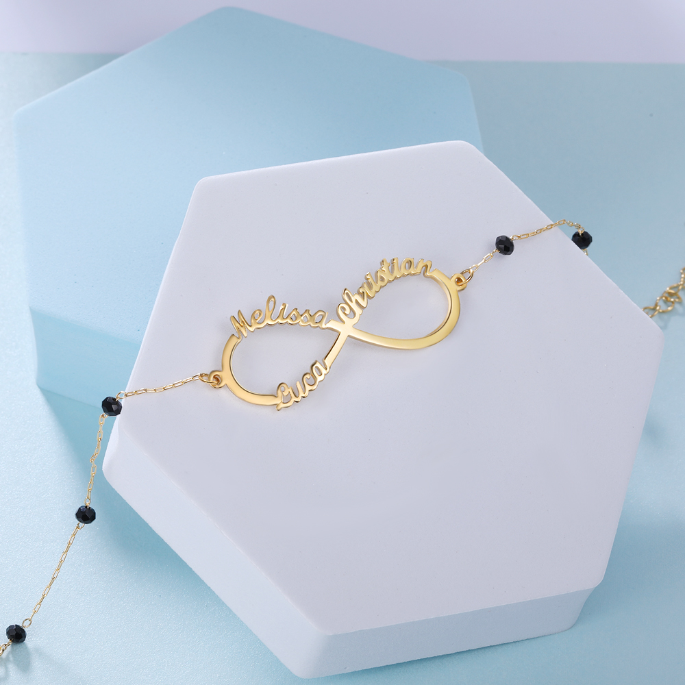 Personalised Infinity Bracelet Custom 3 Names Bracelet Gift For Women | Jessemade