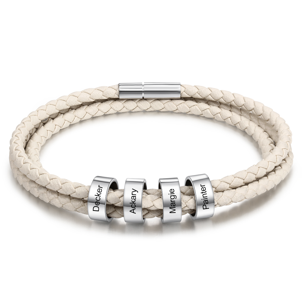 Custom 4 Beads Men's Bracelet For Him Best Gift For Dad
