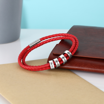Custom 4 Beads Men's Bracelet For Him Best Gift For Dad