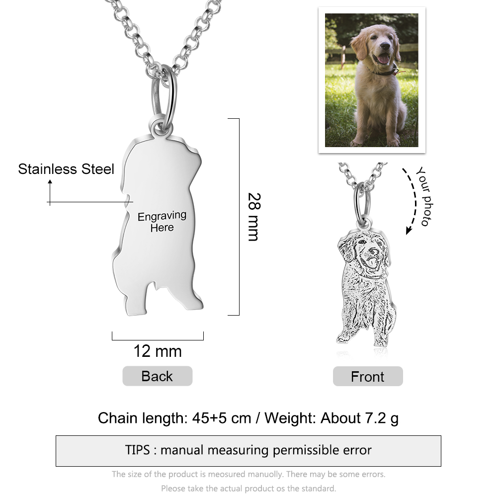 Personalised Pet Gift Custom 1 Pet Photo Necklace Gifts For Her