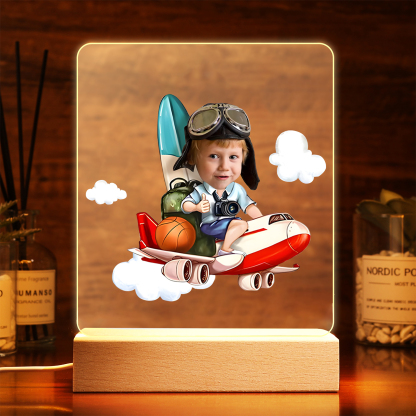 Personalised Photo Acrylic Exquisite Pattern Night Light, A Gift For Children