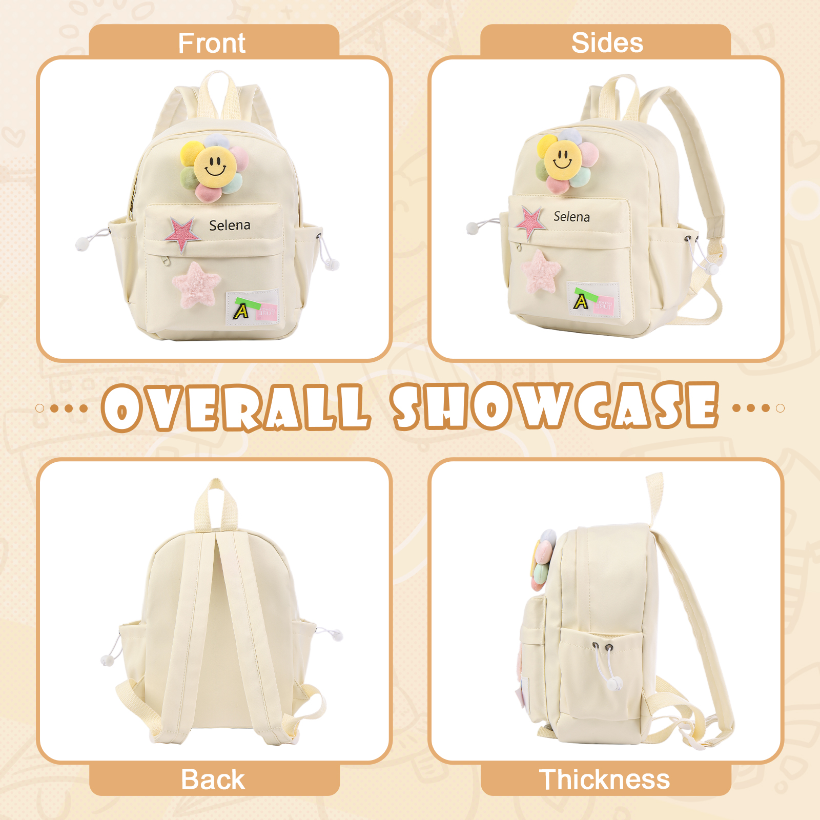 Personalised Nylon Polyester Children's Custom Name Backpack Back to School Gift